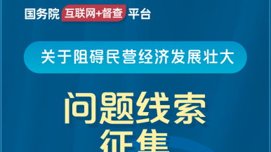 啊!逼好嫩!看到鸡巴硬的操逼视频国务院“互联网+督查”平台公开征集阻碍民营经济发展壮大问题线索